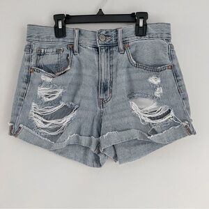 Aeropostale distressed jean mom shorts